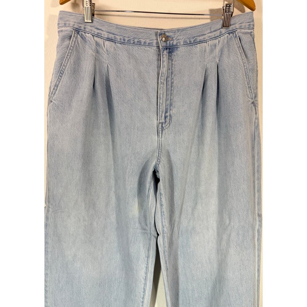 Madewell The Harlow Wide-Leg Jeans Airy Denim Sz 32 Noll Wash Pleated Baggy - Picture 6 of 14